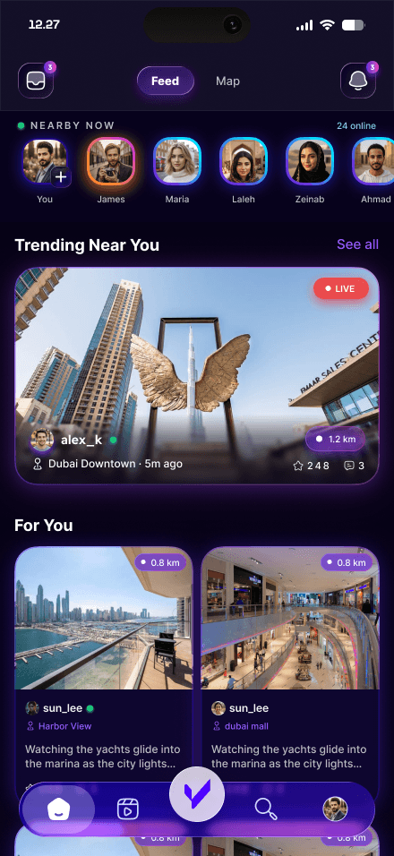 Vibors feed screen
